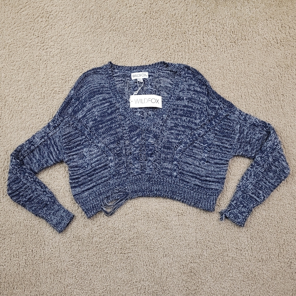 Wildfox Distressed Nancy Knit Sweater - Picture 2 of 6